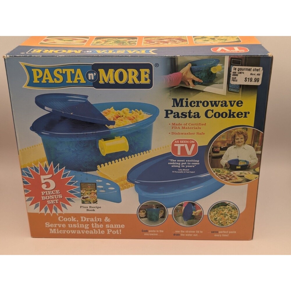 Pasta N More Microwave Pasta Cooker 5 Piece Bonus Set As Seen On TV In Box